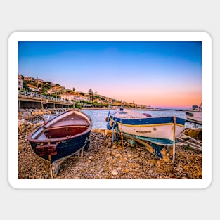 Summer Sunset Boats Beach Sticker